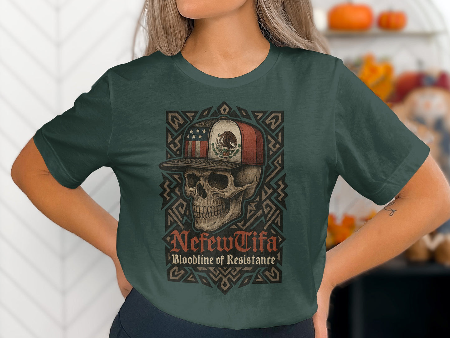 NefewTifa Bloodline of Resistance Skull Graphic Shirt