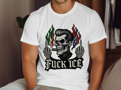 Fuck ICE Skeleton with Flames Graphic T-Shirt product type