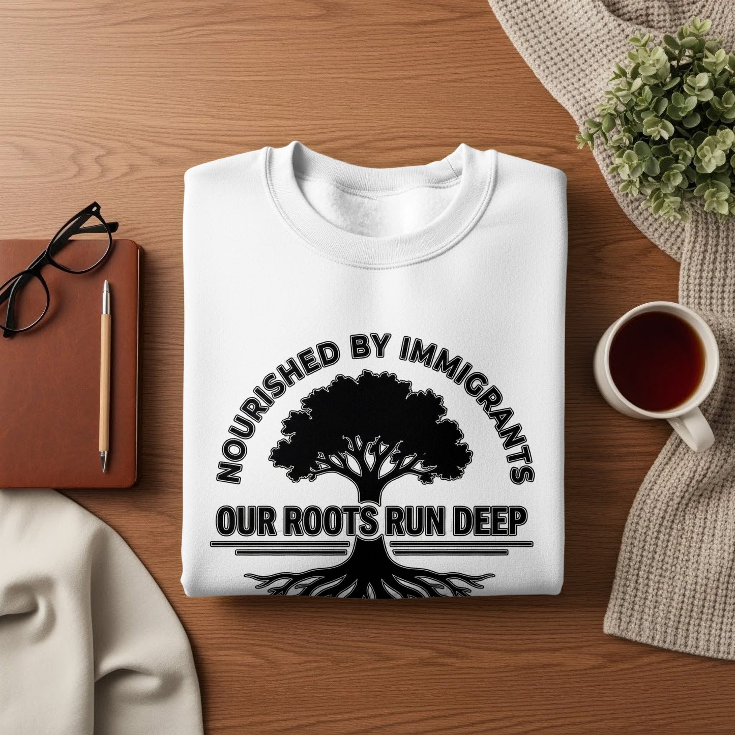 Nourished by Immigrants Our Roots Run Deep Sweatshirt