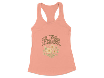 Chinga La Migra Graphic Racerback Tank Top product type