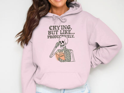 Crying but like... productively hoodie product type