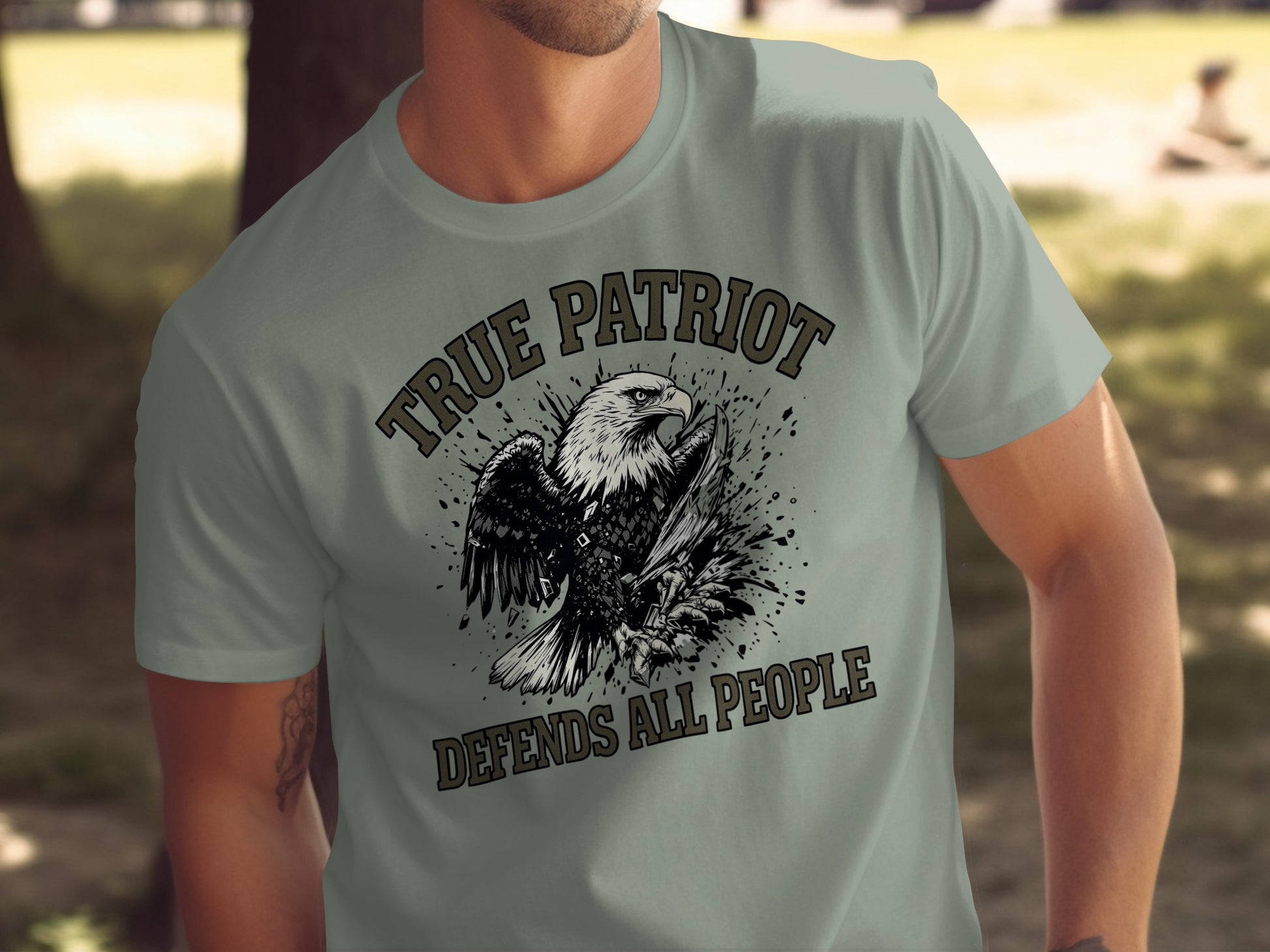 True Patriot Defends All People Graphic Tee