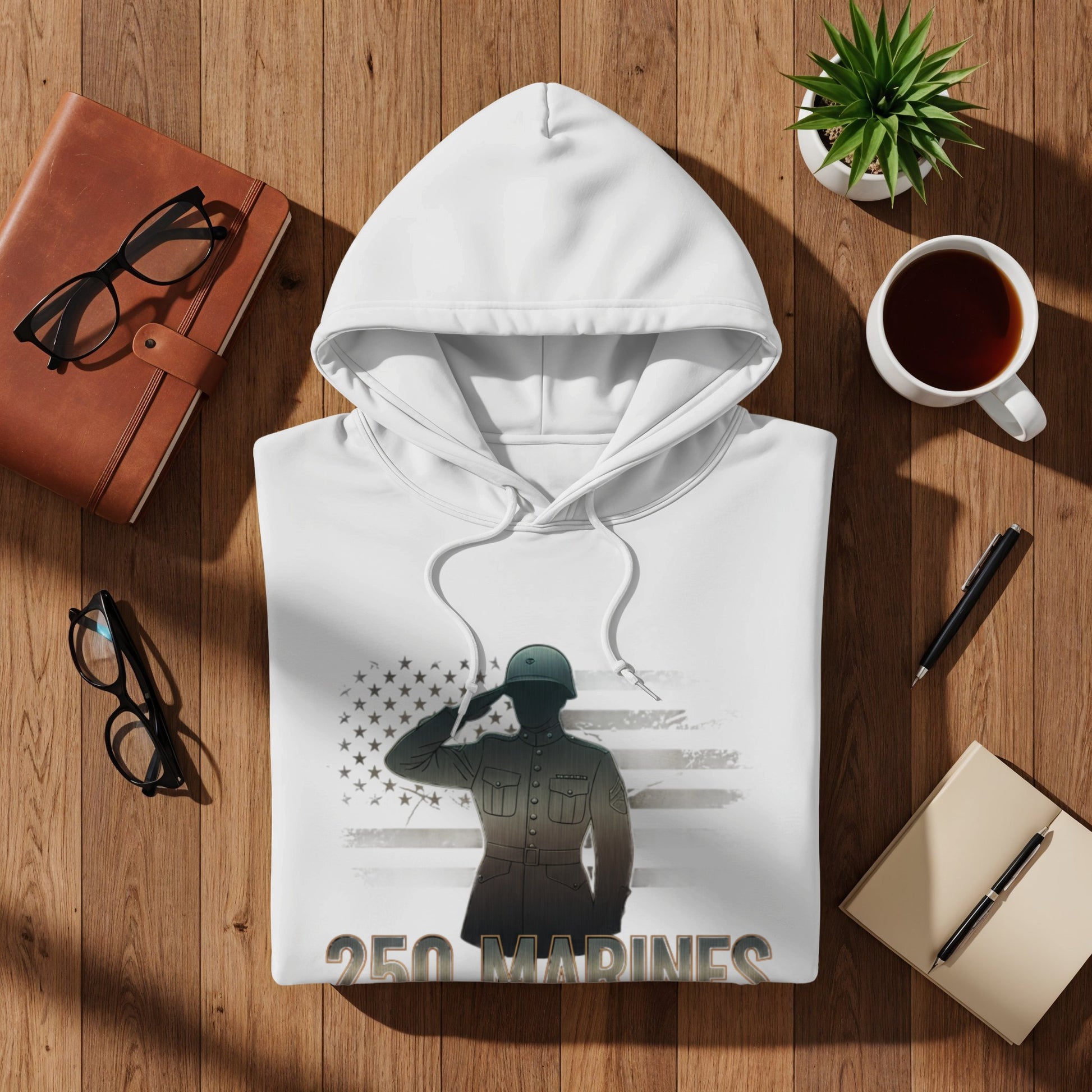 250 Marines Hooded Sweatshirt for Veterans