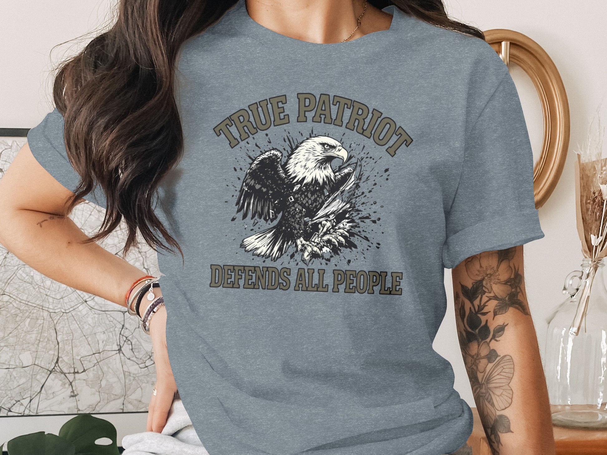 True Patriot Defends All People Graphic T-Shirt