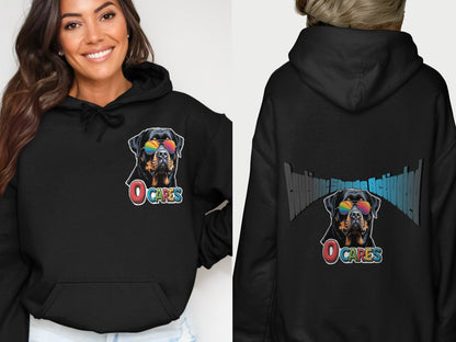 O Cares Printed Black Hoodie product