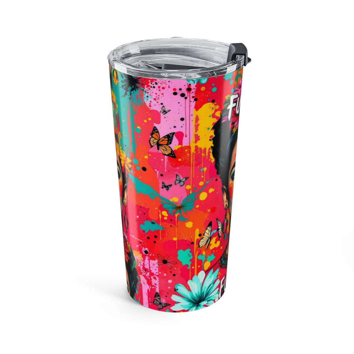 Colorful Butterfly and Floral Art Tumbler