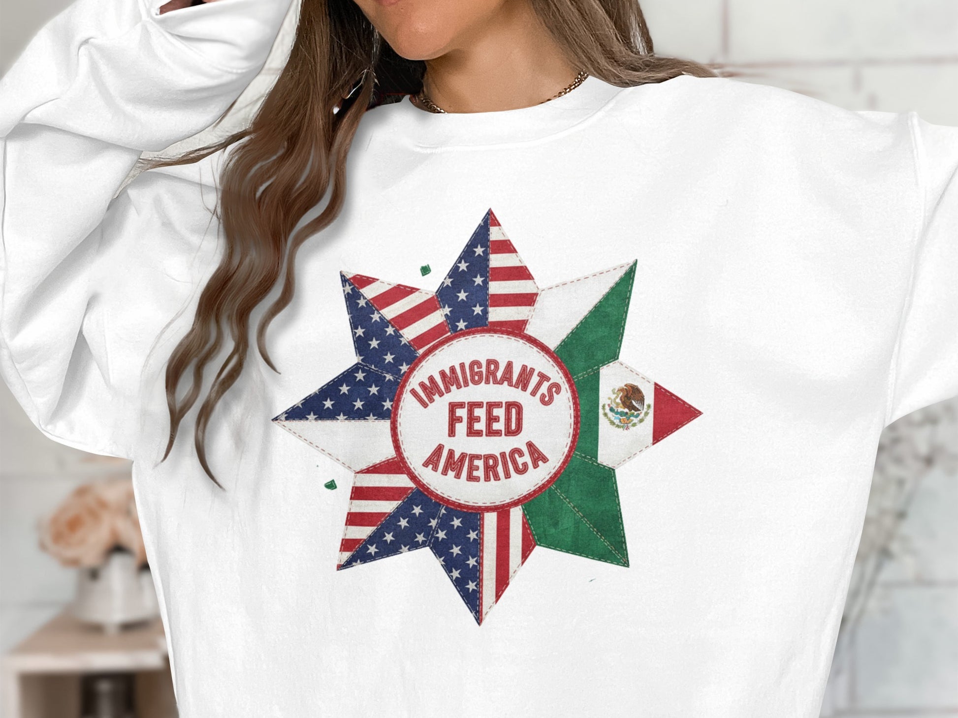 Immigrants Feed America Graphic Sweatshirt