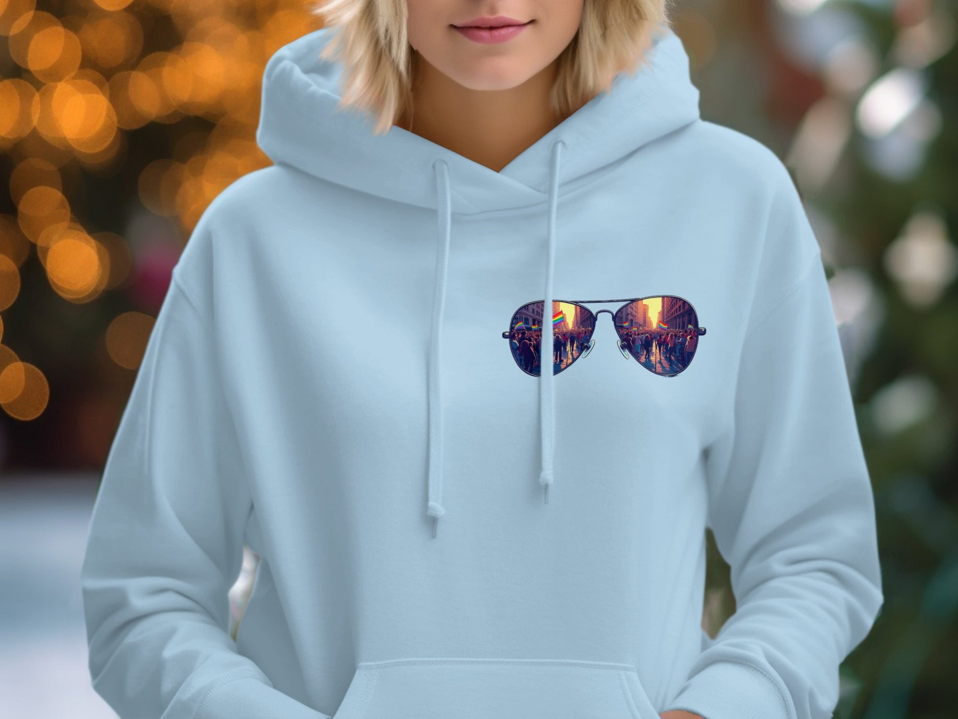 Stylish Hoodie with Aviator Sunglasses Design product type