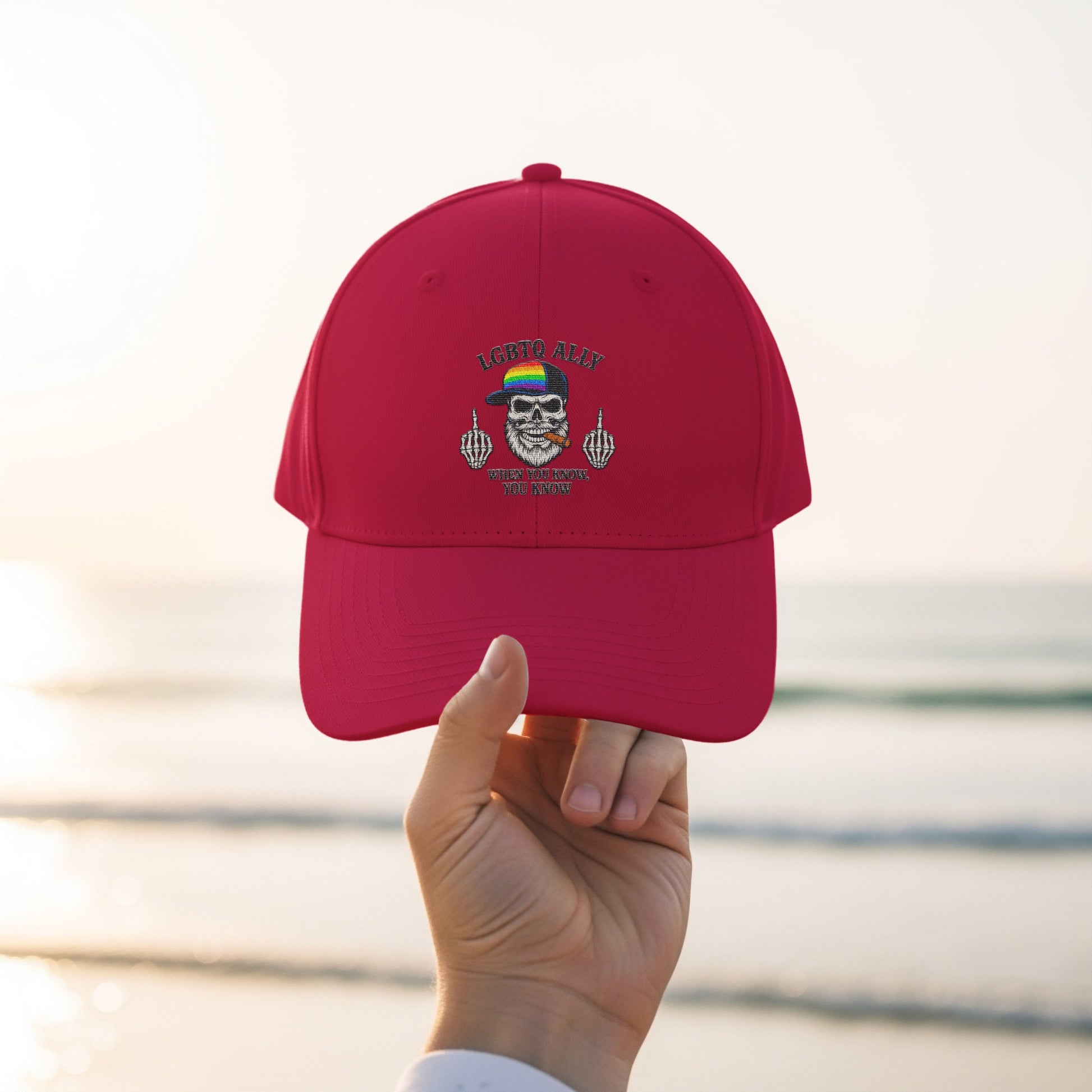 Red Lucho Libre Mask Design Baseball Cap Hat Adjustable product