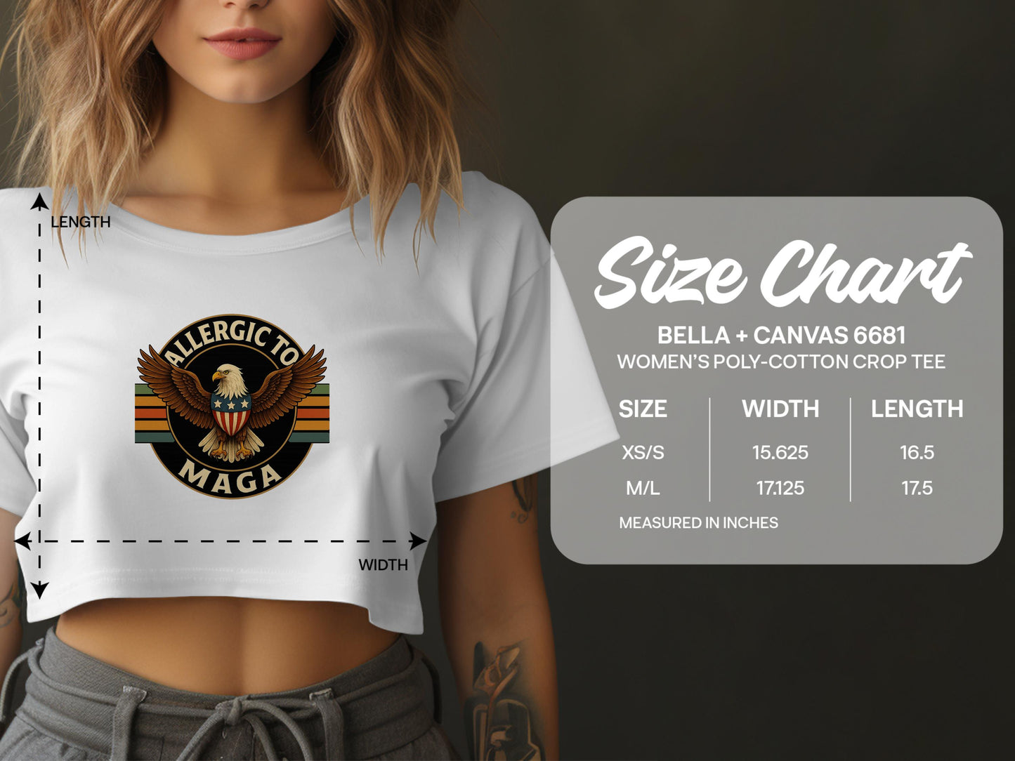 Allergic To MAGA Women's Poly-Cotton Crop Tee product
