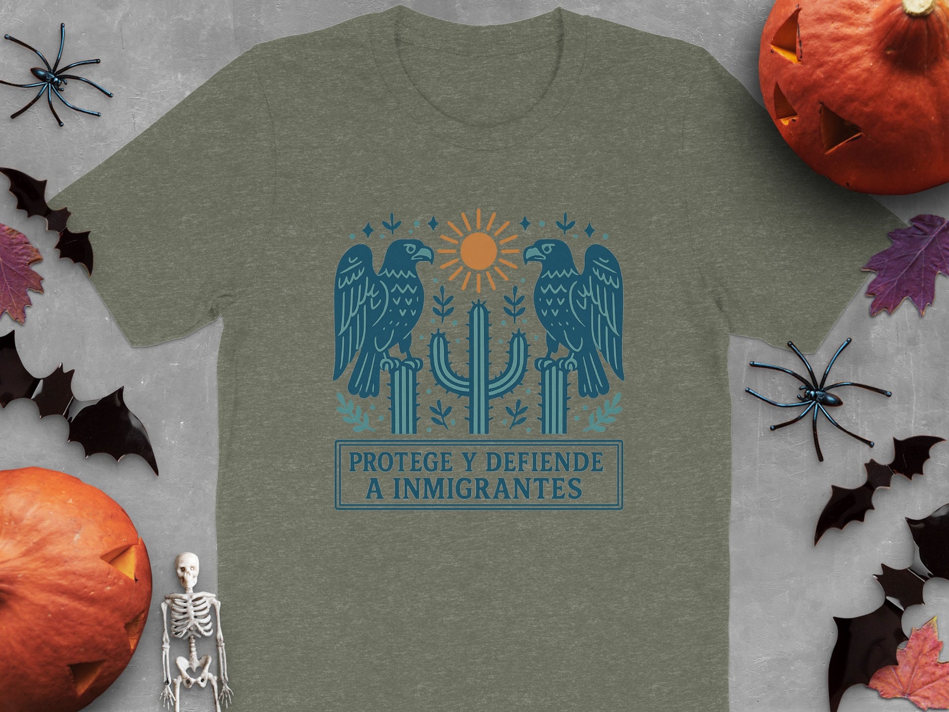 Protege y Defiende a Inmigrantes message t-shirt product type