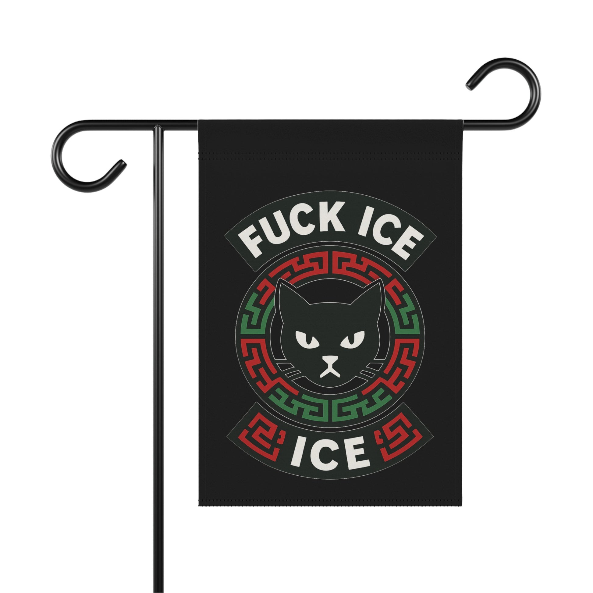 Fuck Ice Black Cat Garden Flag Banner