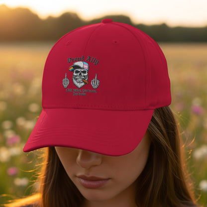 Proud Ally Skull Embroidered Red Cap Unisex Hat product