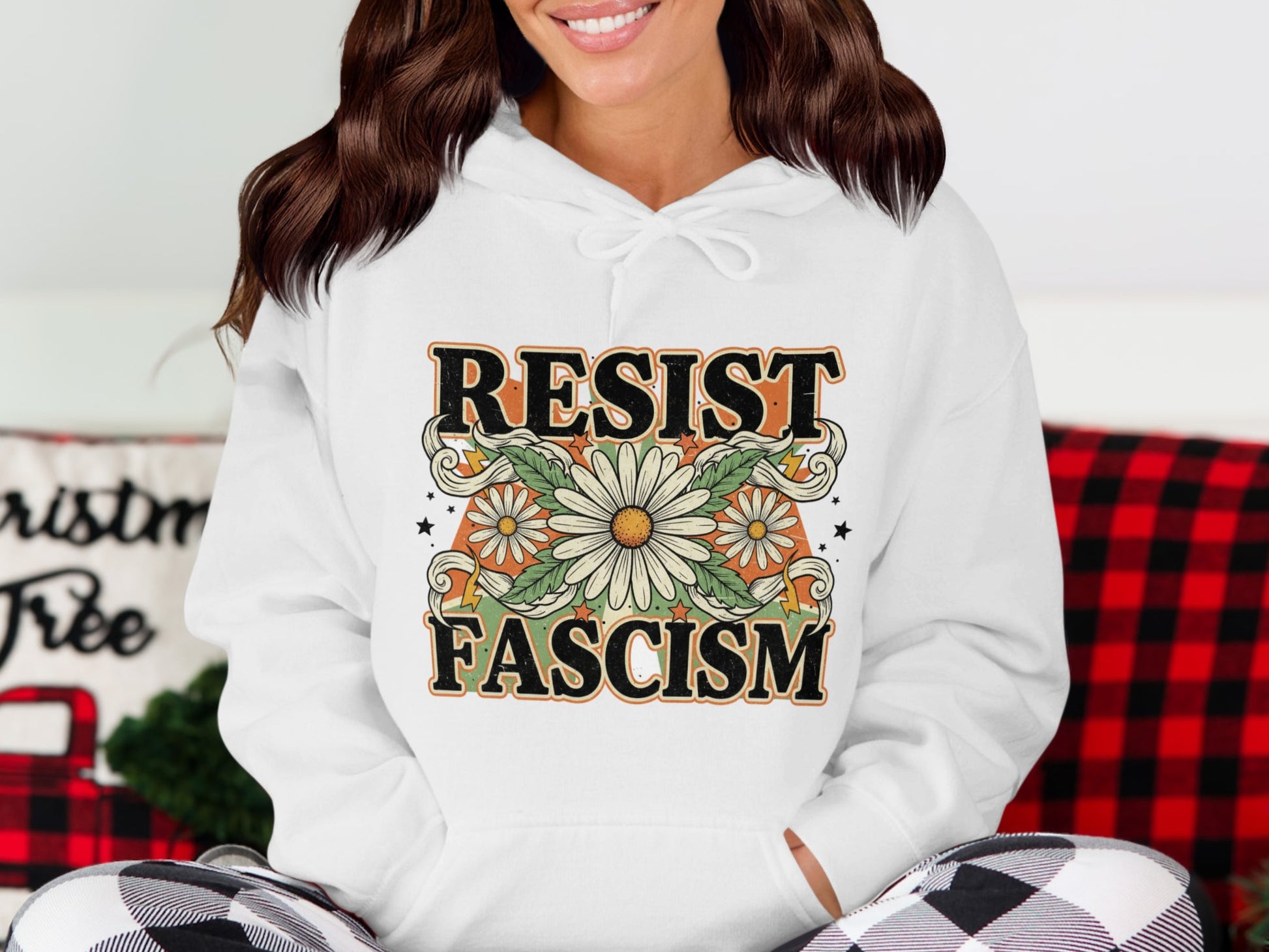 Resist Fascism Floral Graphic Hoodie product type