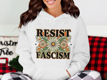 Resist Fascism Floral Graphic Hoodie product type