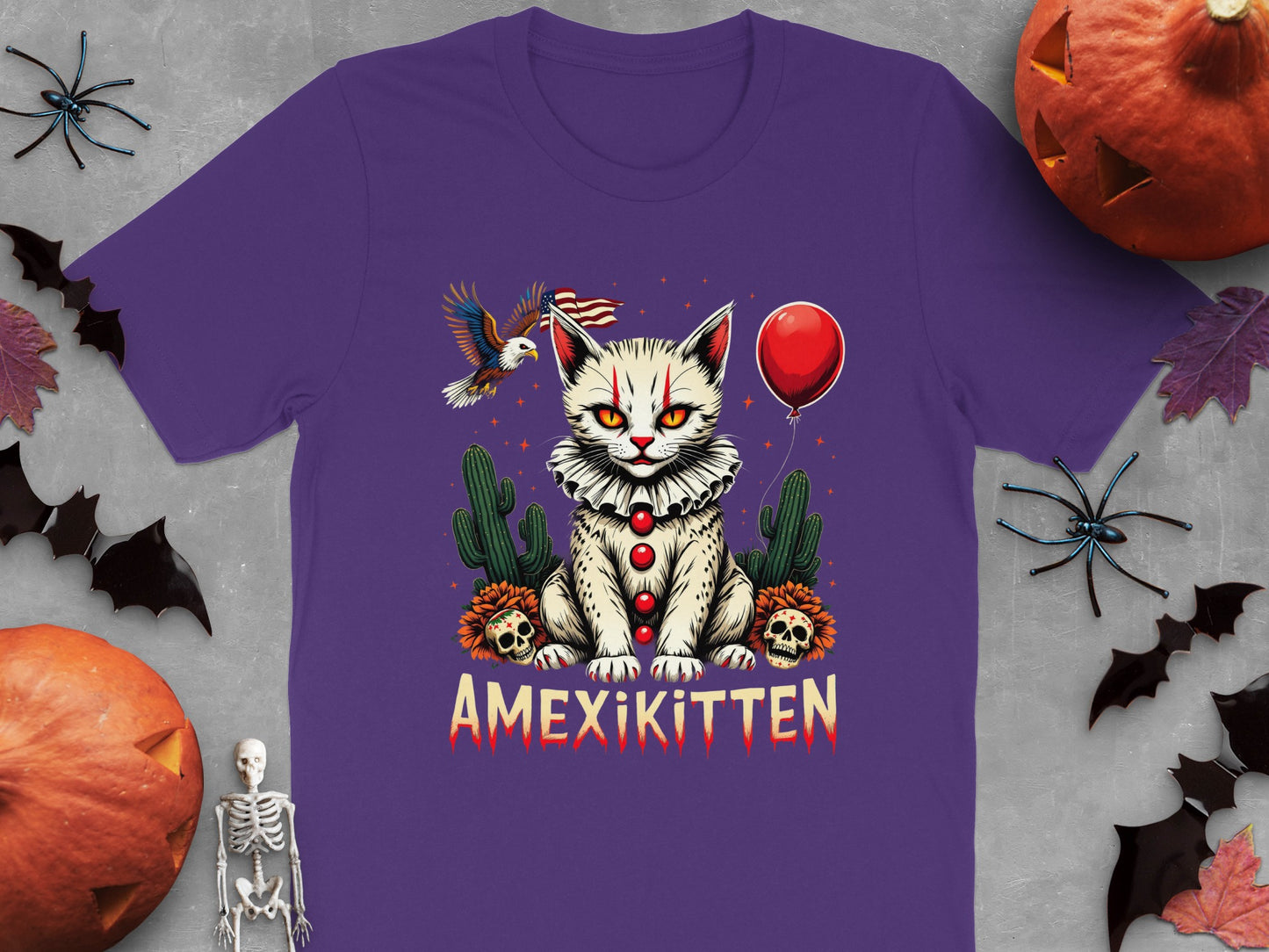 Amezikitten Halloween Cat and Balloon TShirt product type