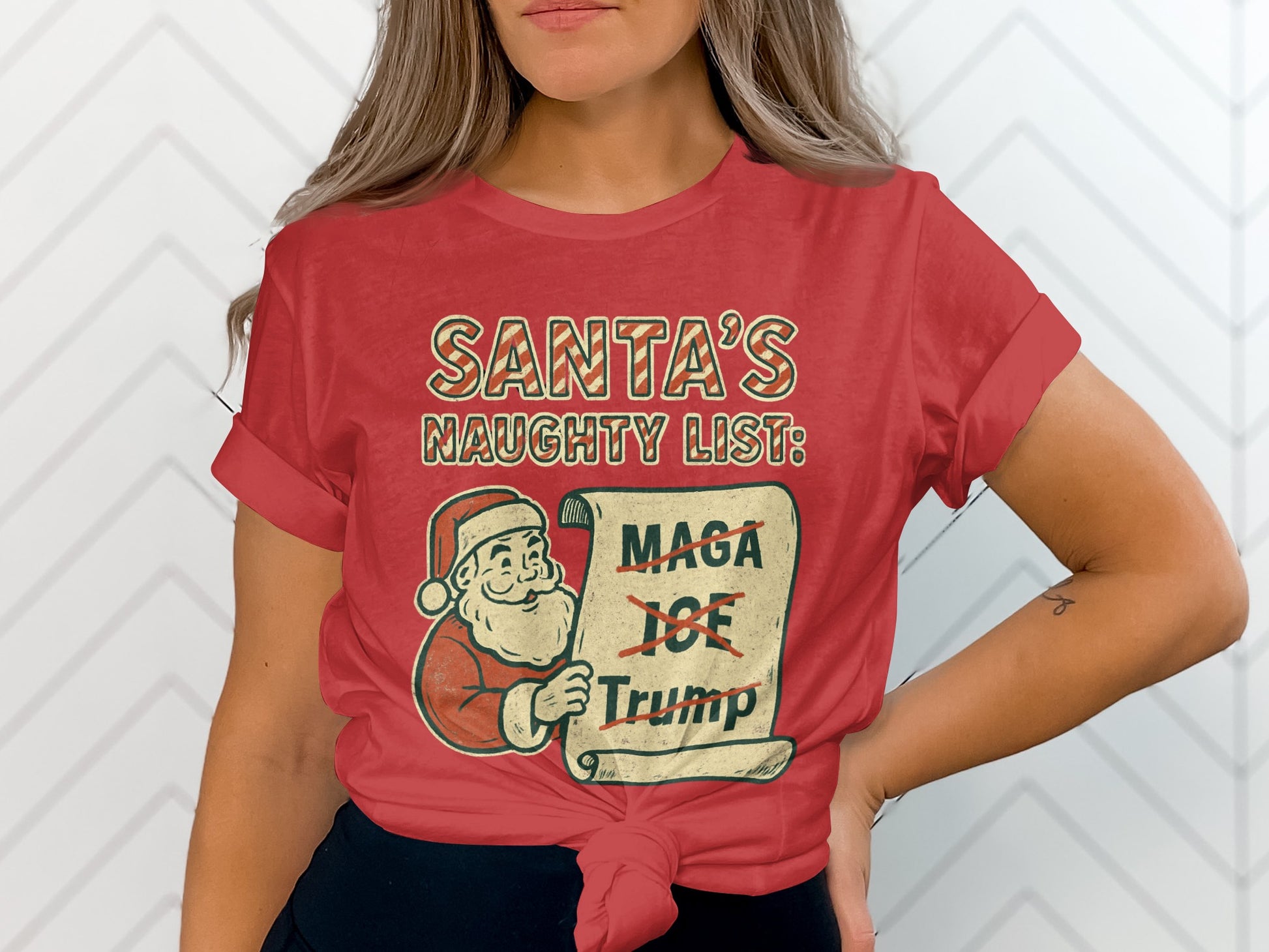Santa's Naughty List Maga Joe Trump T-Shirt