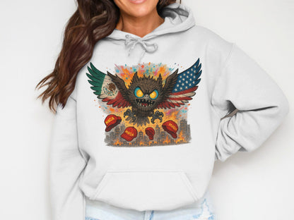 Patriotic Fierce Eagle Design Hooded Sweatshirt product