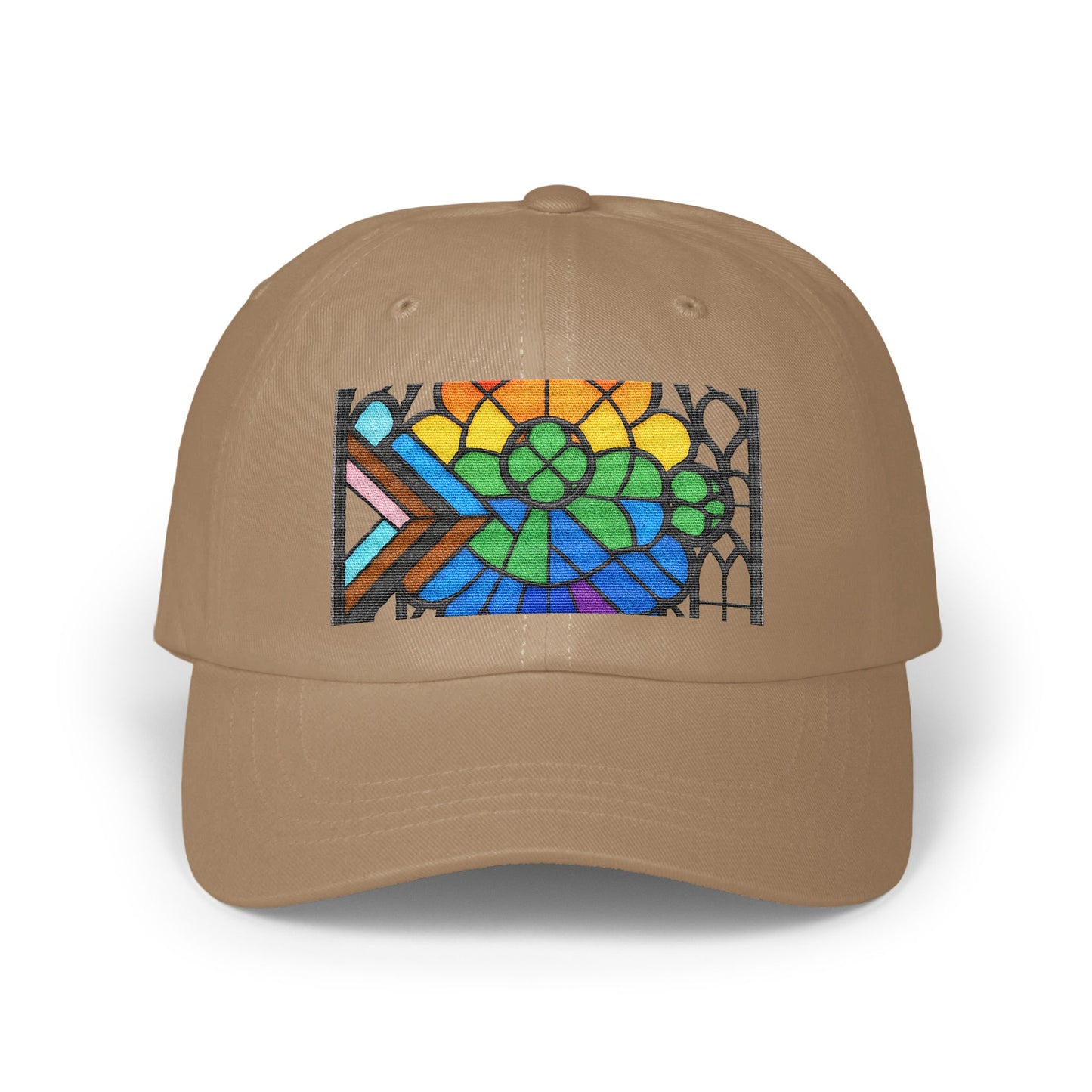Colorful Geometric Pattern on Brown Hat product type