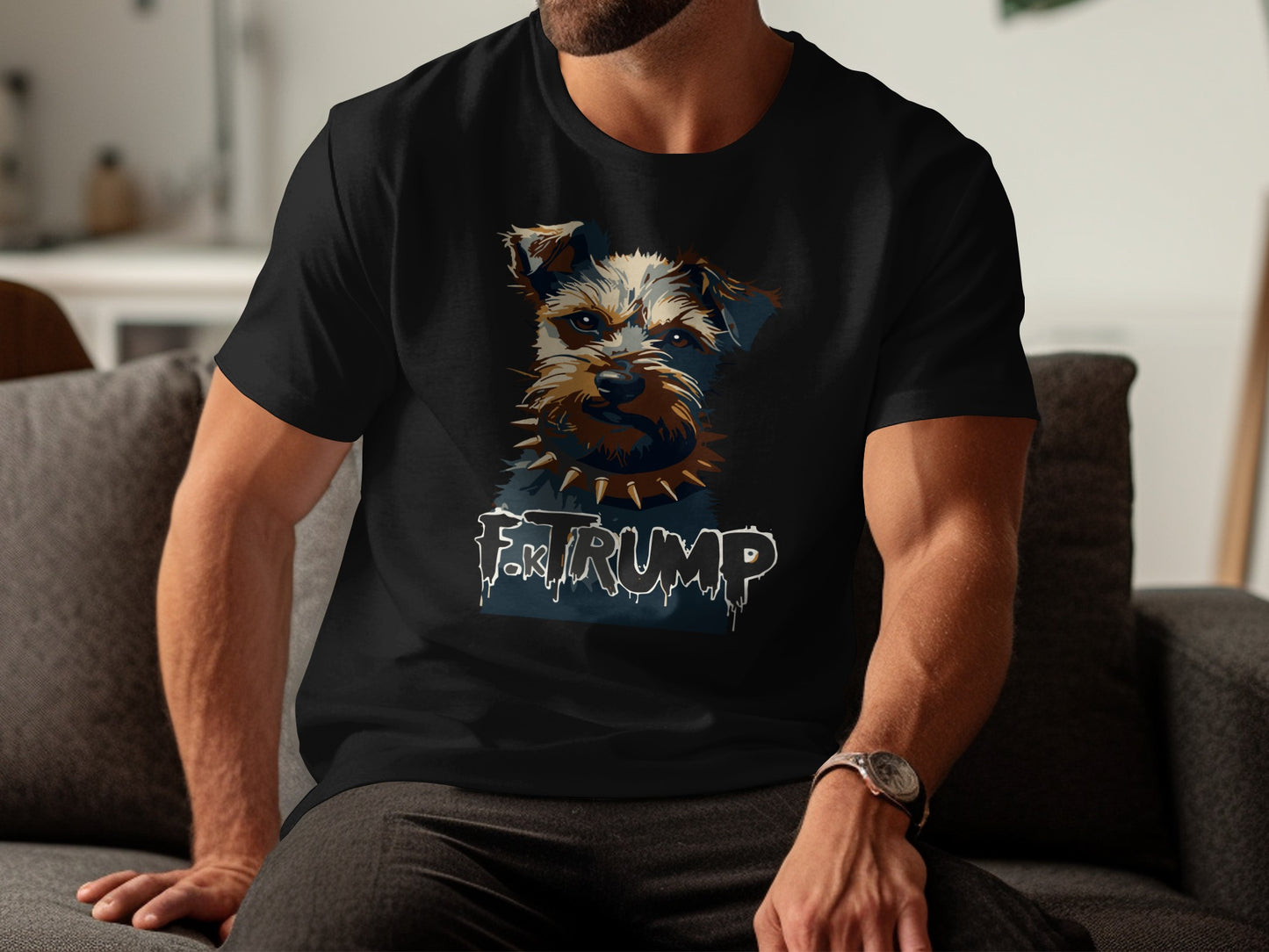 Funny Dog with Spiky Hair Political Statement Shirt product