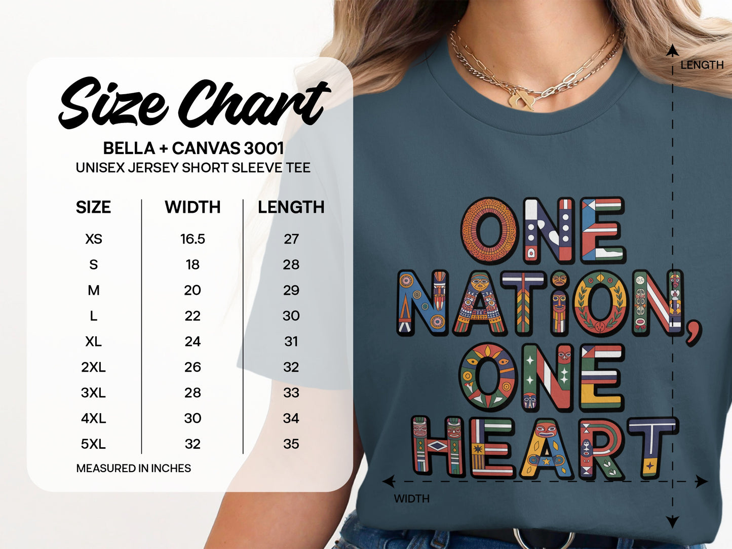 One Nation One Heart Unisex Jersey Short Sleeve Tee