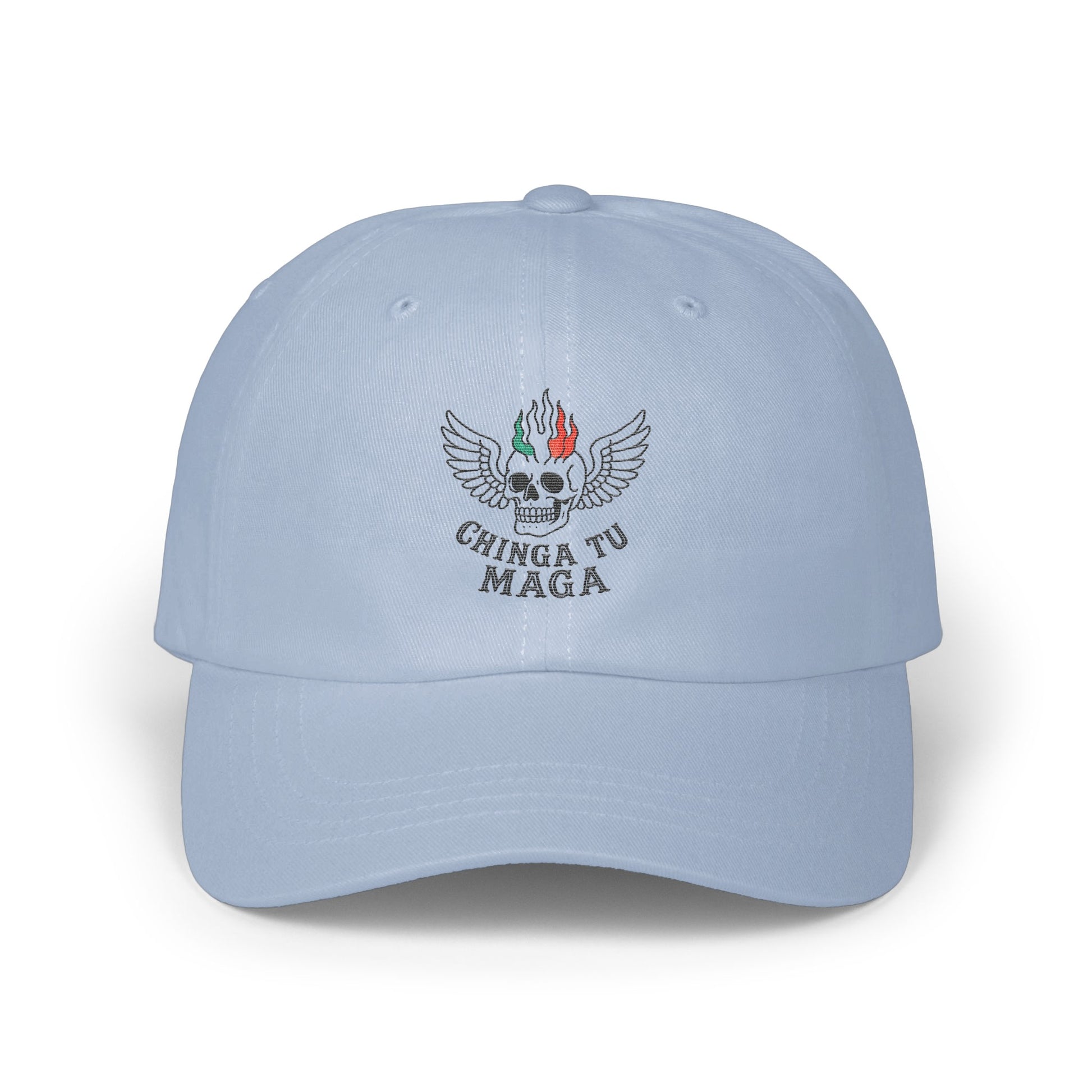Chinga Tu Maga Embroidered Skull Design Hat product