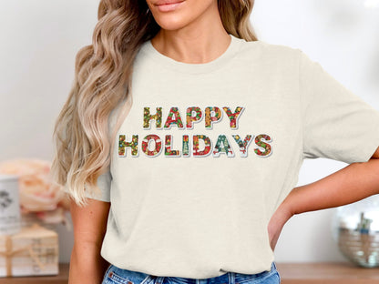 Happy Holidays Graphic Tee Perfect for Celebrations