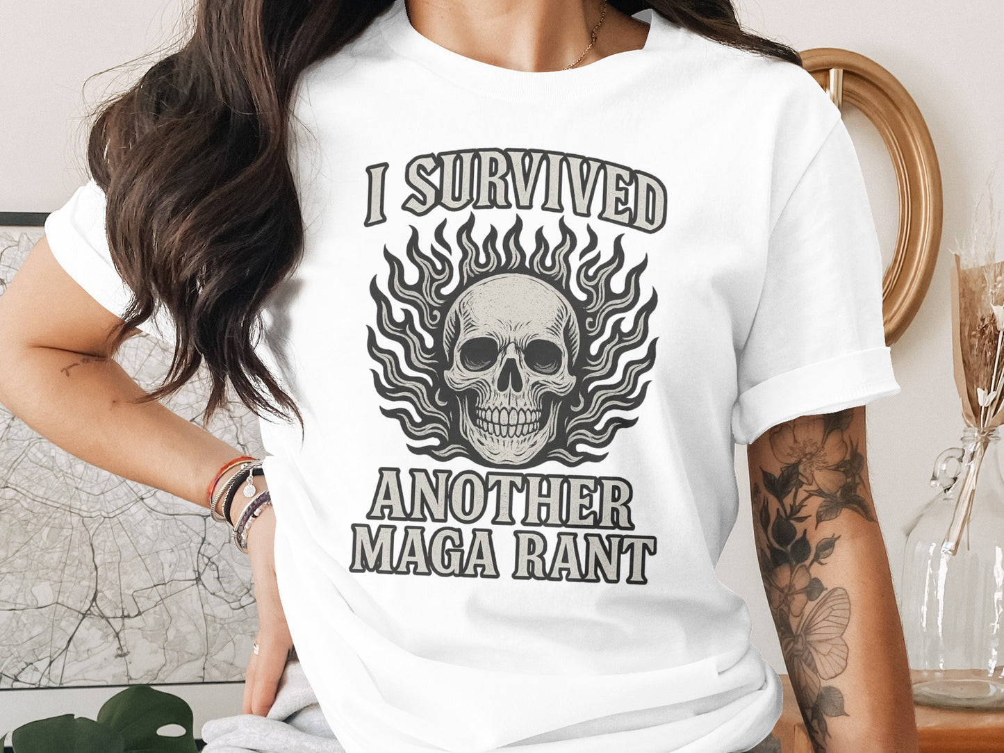 I Survived Another MAGA Rant Skull Graphic Tee