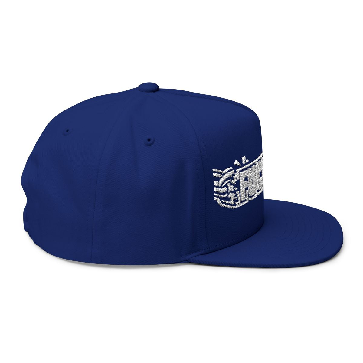 Stylish Blue Snapback Hat with Unique Embroidered Design