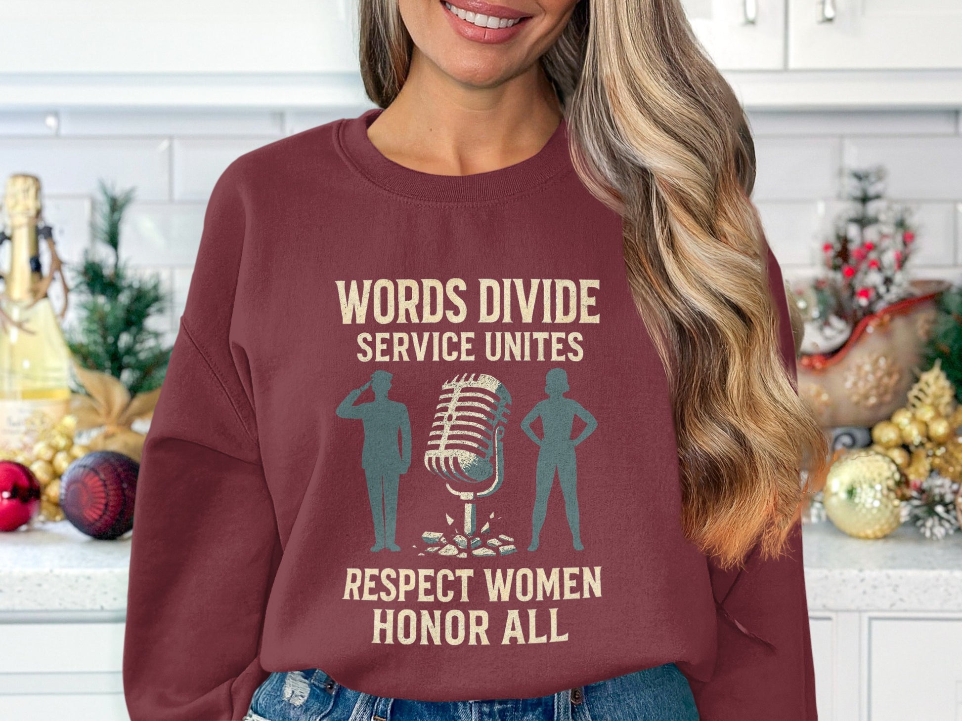 Words Divide Service Unites Respect Women Honor All product