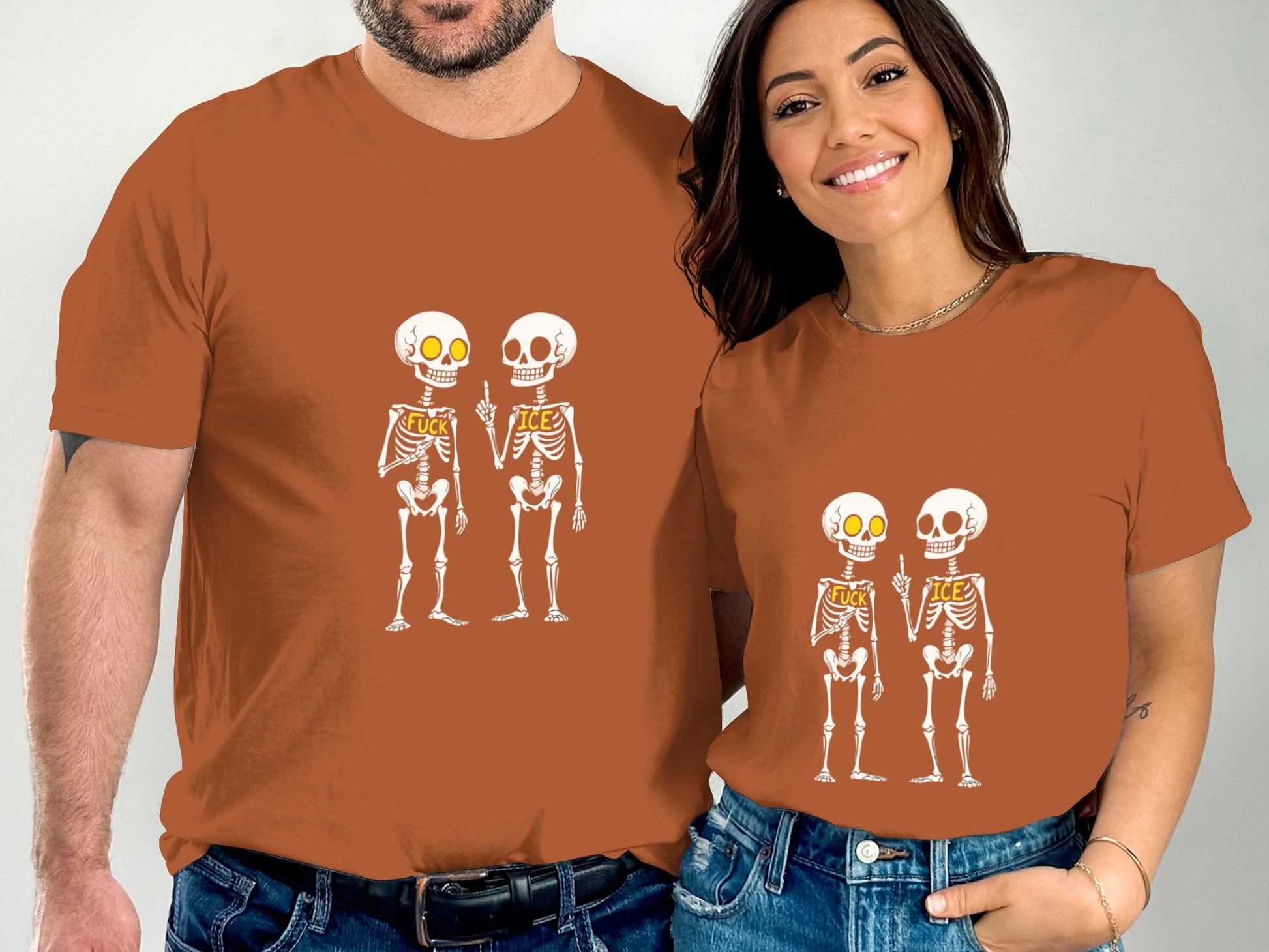 Skeleton Cartoon Faces Matching T-Shirt product
