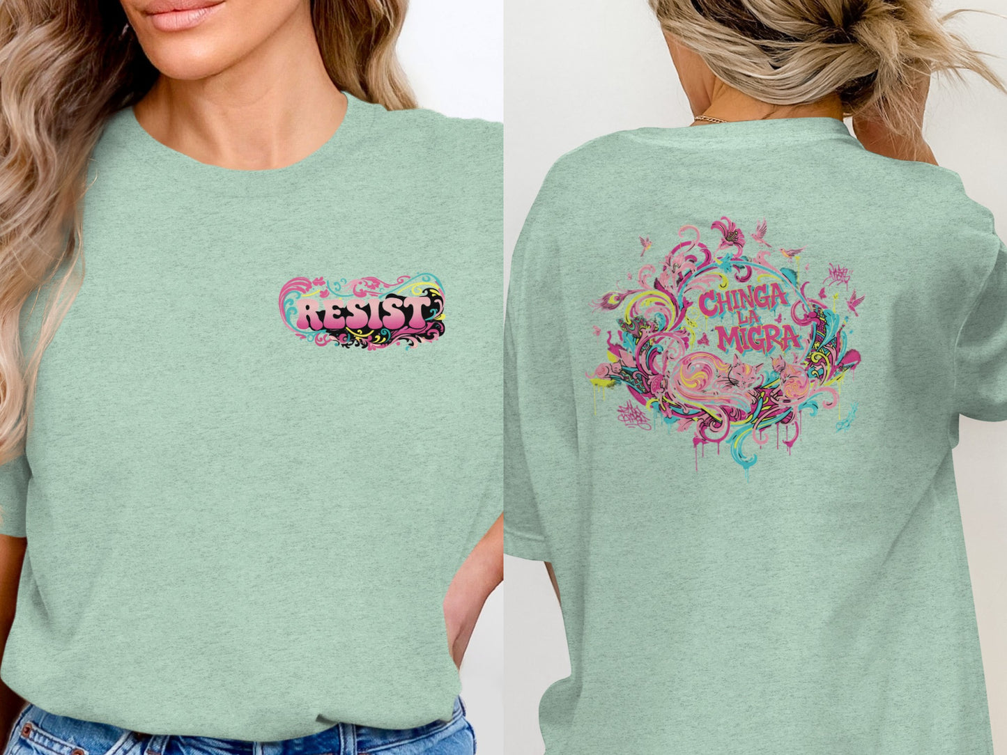Trendy Resist Chinga La Migra Graphic T-Shirt