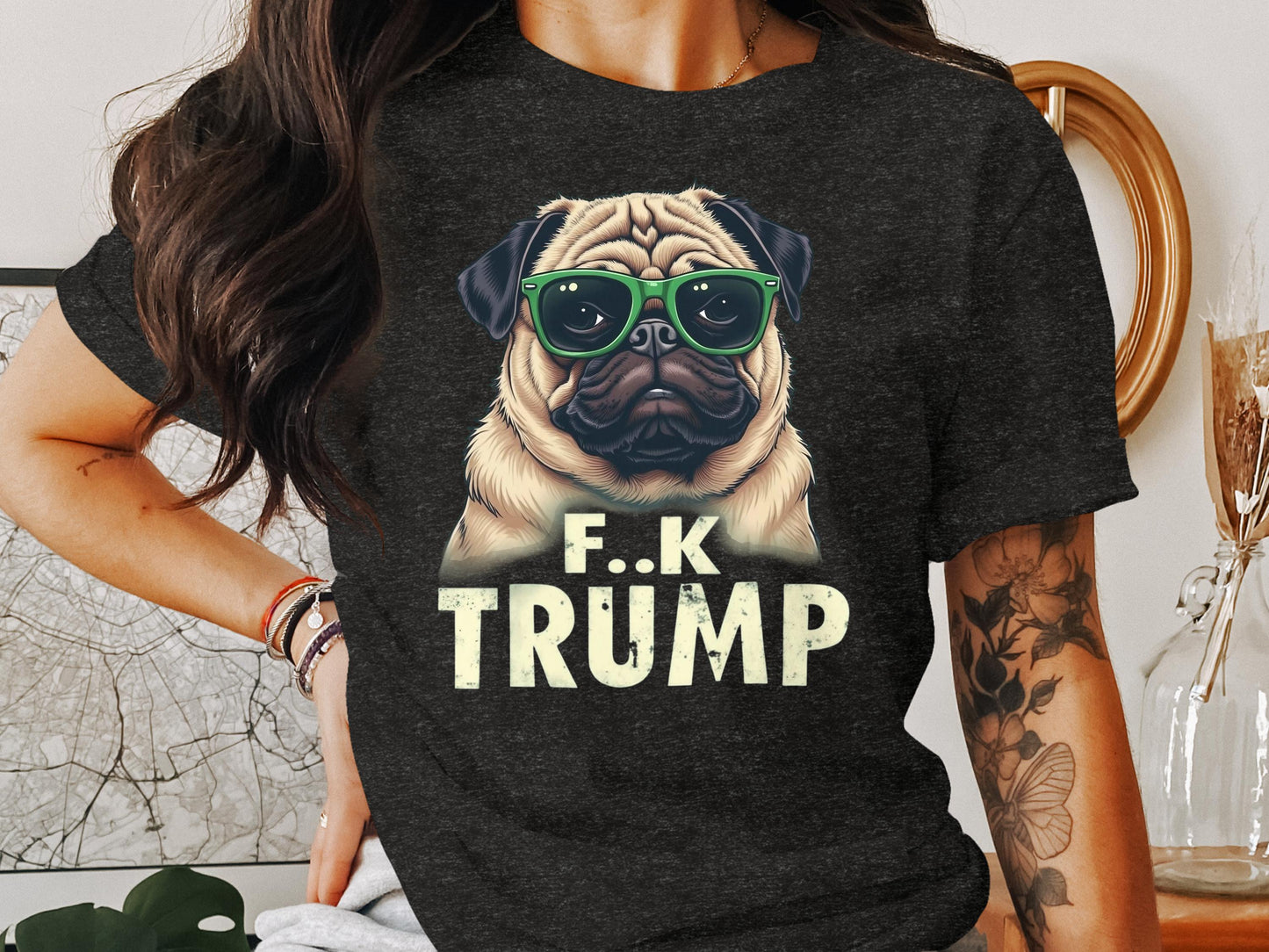 F K Trump Funny Pug Graphic Statement T-shirt product