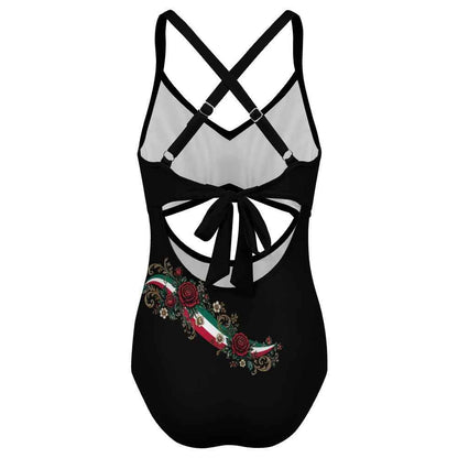 Women's crop top one-piece swimsuit