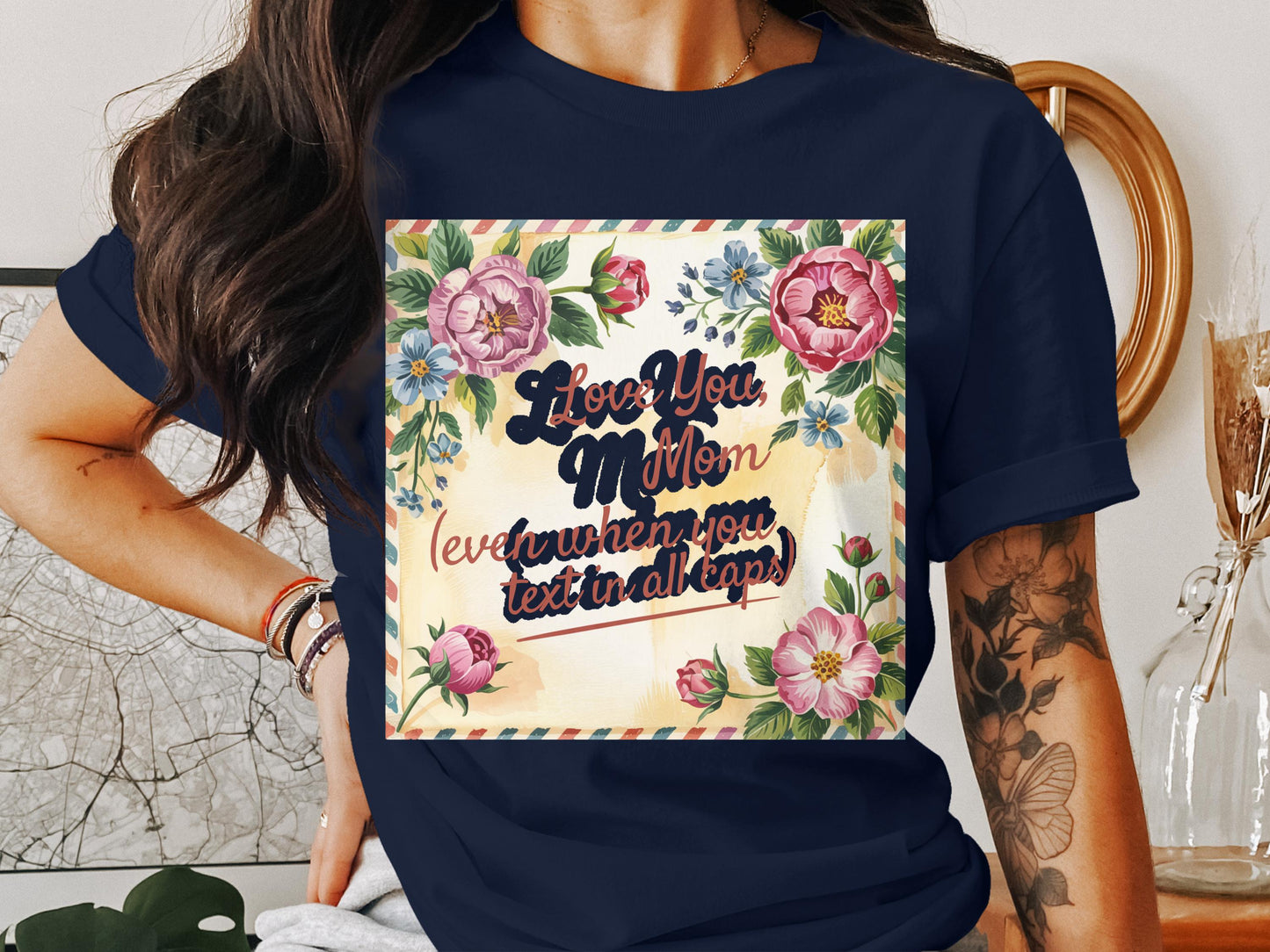 Love You Mom Text In All Caps T-shirt product