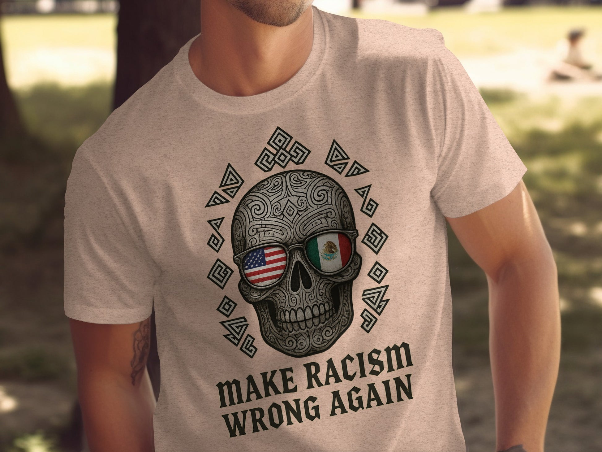 Make Racism Wrong Again Skull Head T-shirt