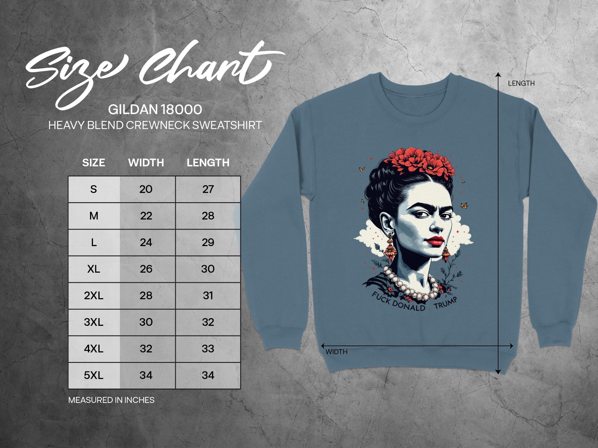 Frida Kahlo Art Design Printed Heavy Blend Sweatshirt