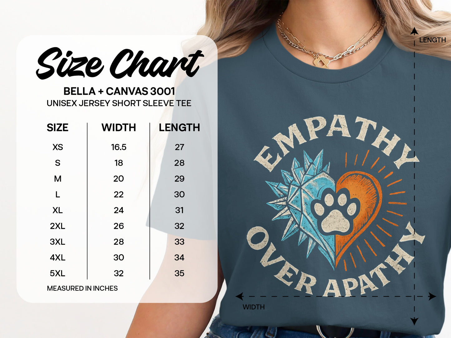 Empathy Over Apathy Heart and Paw Print Shirt