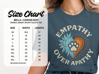Empathy Over Apathy Heart and Paw Print Shirt