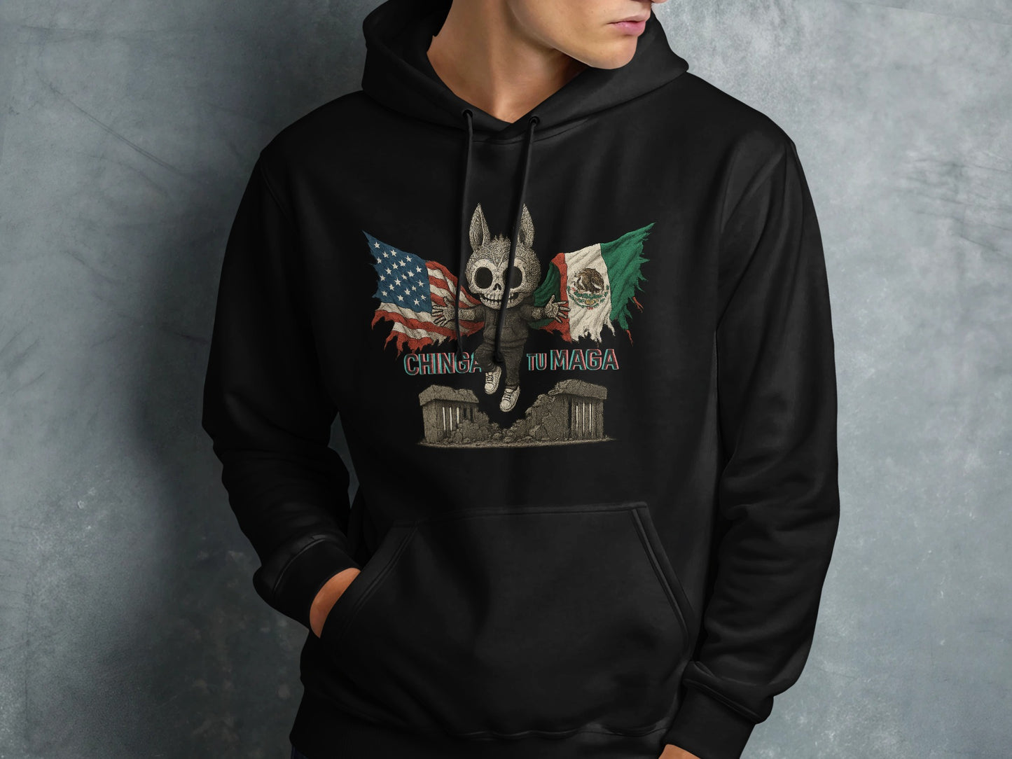 Chingon Tu Maga American Mexican Flag Hoodie product