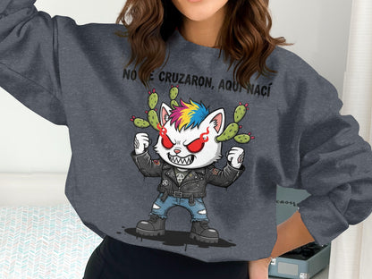 Fierce Punk Cat Graphic Pullover Sweatshirt product type