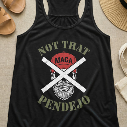 Black tank top with skull, beard, and text "NOT THAT PENDEJO".