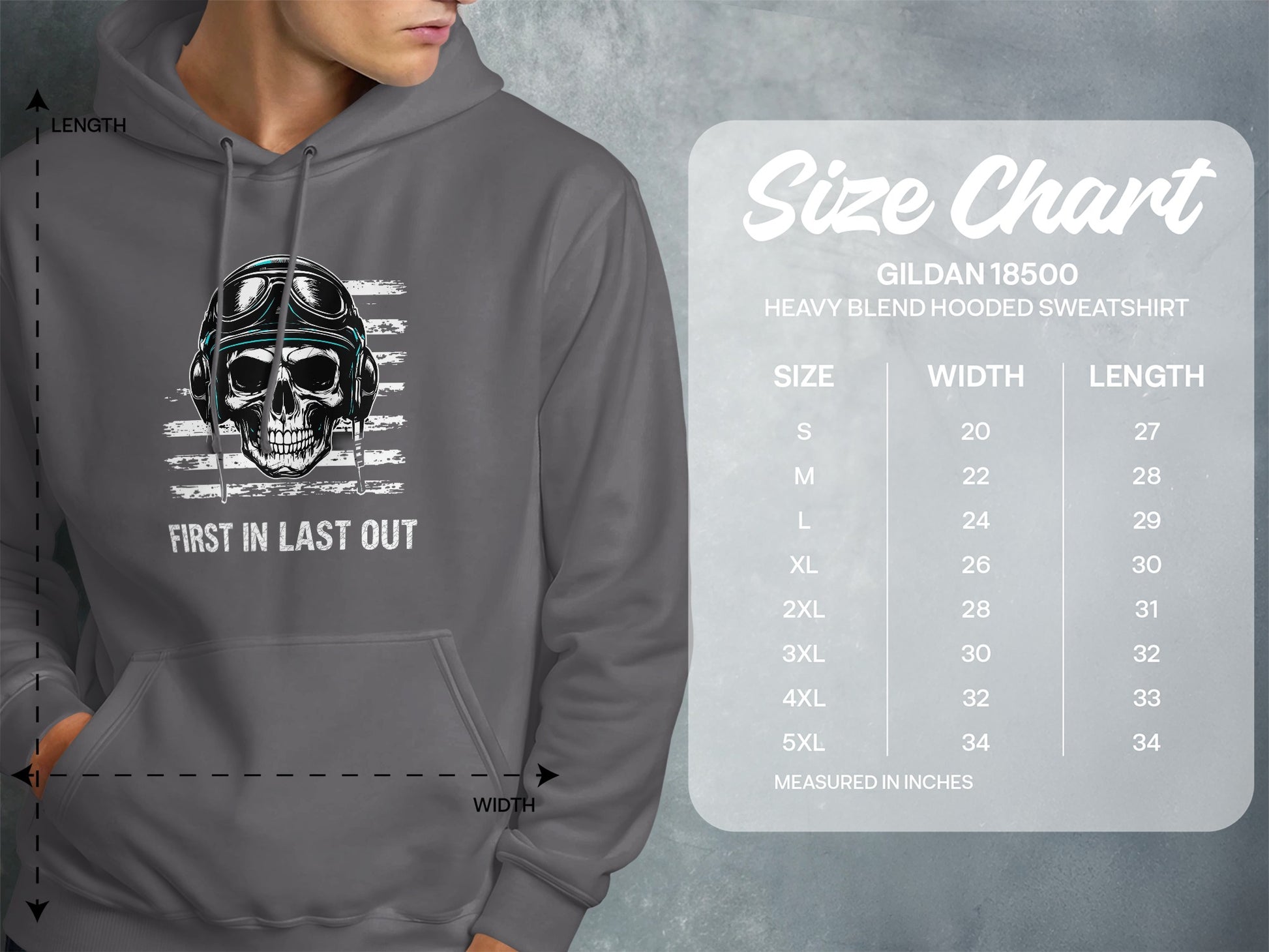 First In Last Out Skull Design Hooded Sweatshirt