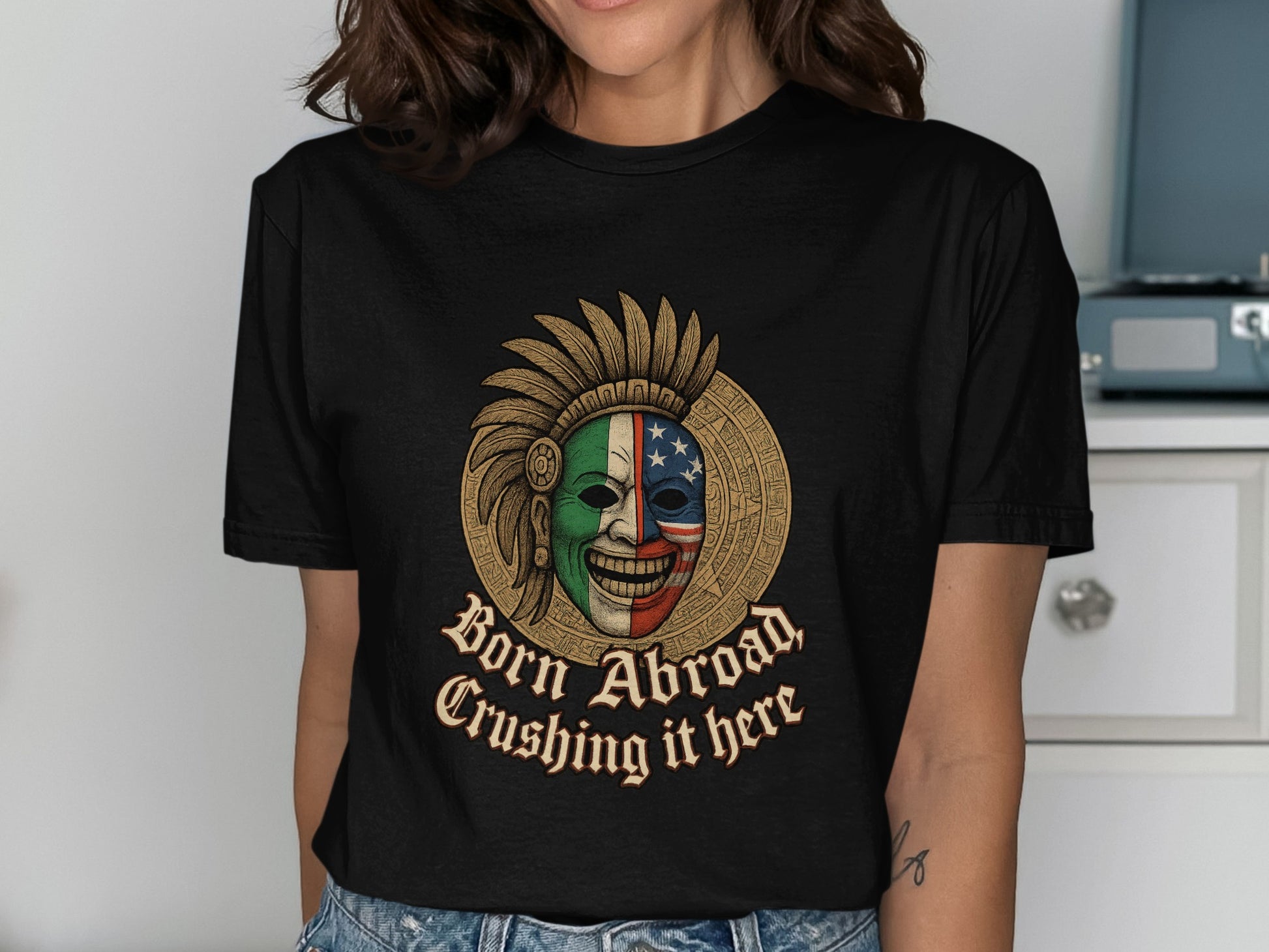 Born Abroad Crushing It Here Graphic Tee product
