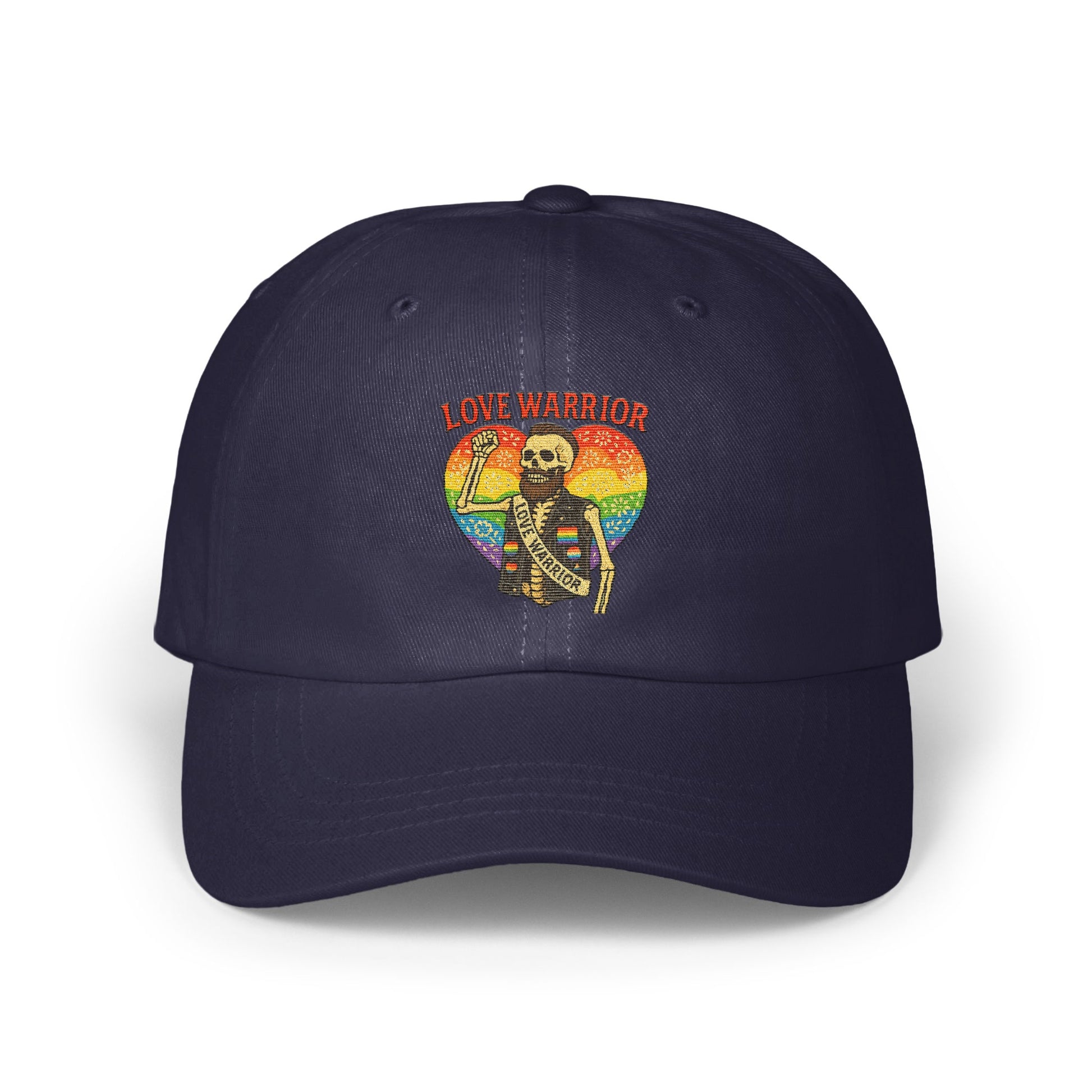 Love Warrior Heart Skeleton Rainbow Embroidered Hat product