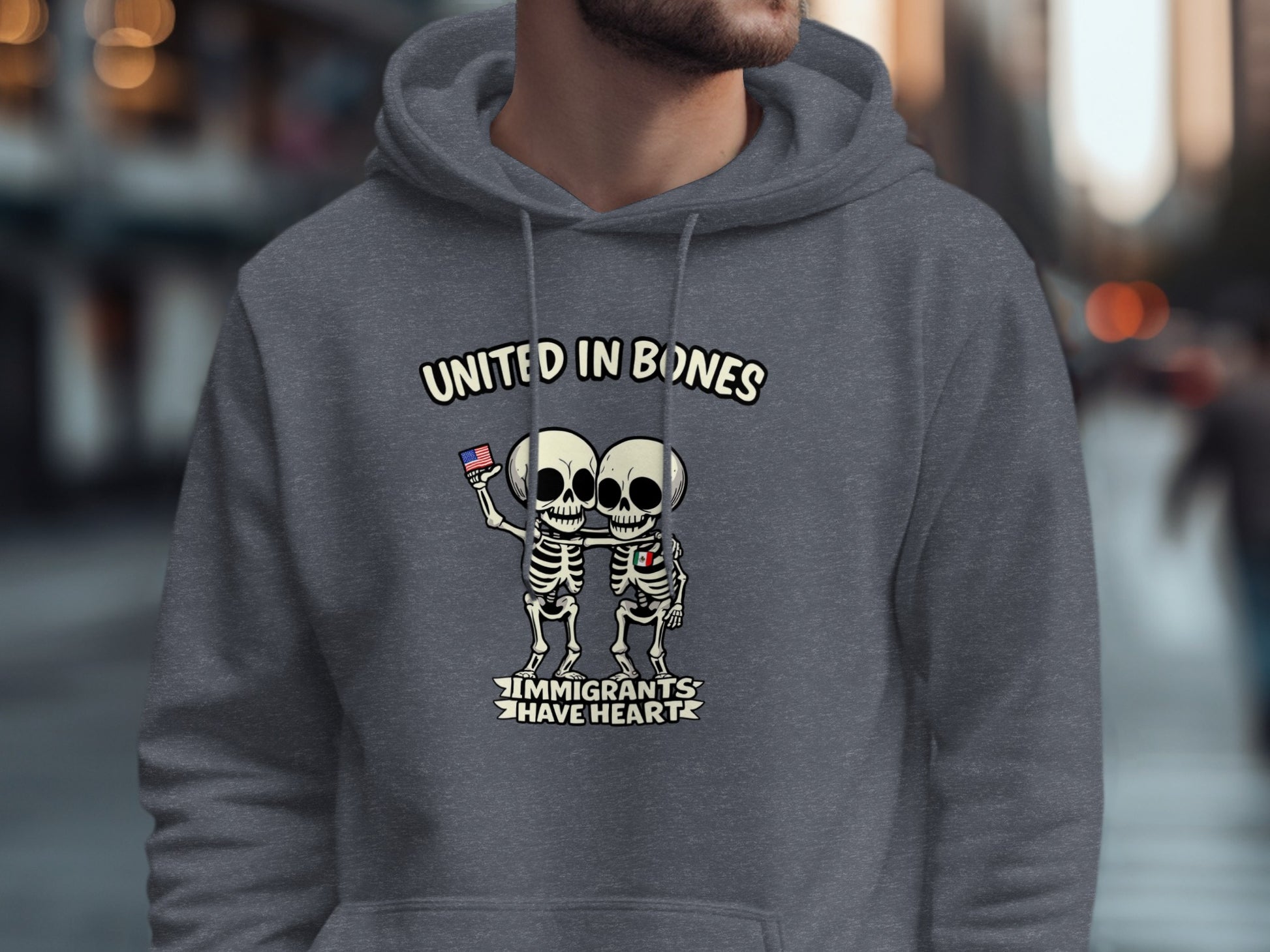 United in Bones Immigrants Have Heart hoodie product