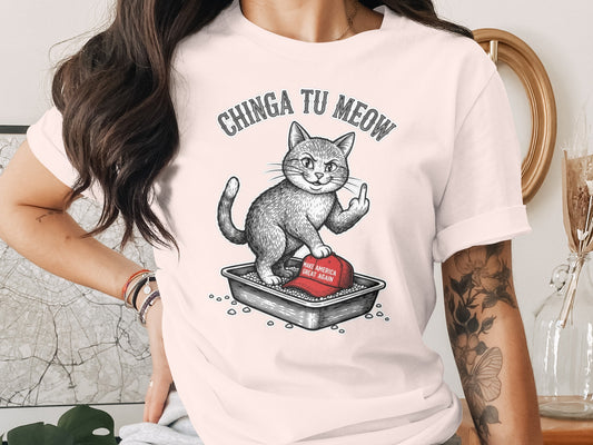 CHINGA TU MEOW Cat Flipping Bird MAGA Hat Litter Box product type
