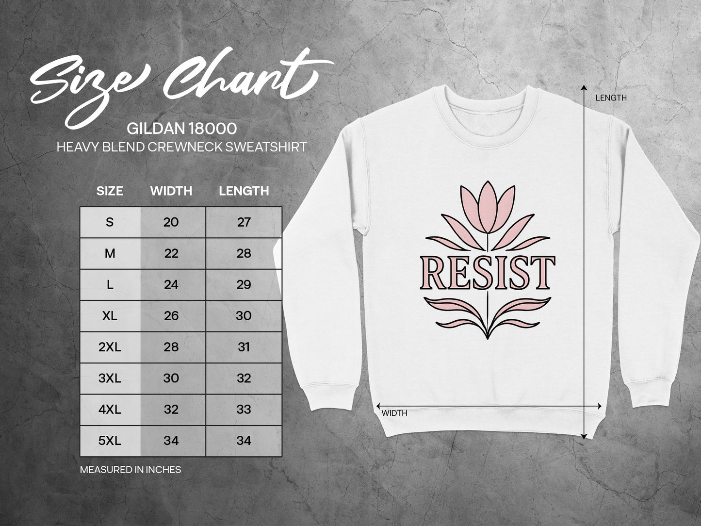 Resist Pink Flower Graphic Heavy Blend Sweatshirt product
