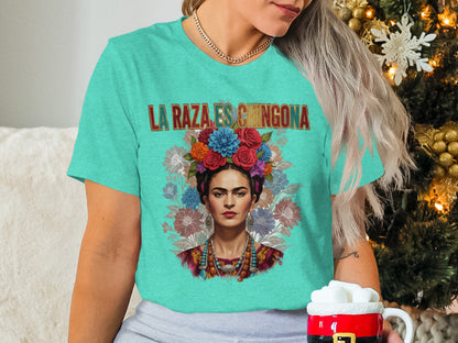 La Raza Es Chingona Artistic Graphic T-Shirt