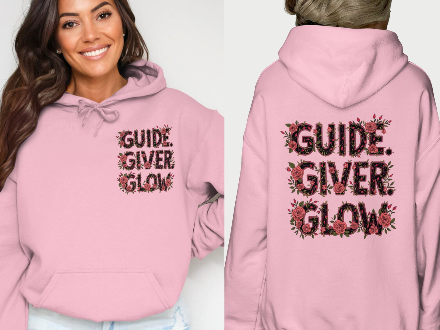 Guide Giver Glow Floral Design Hoodie product type